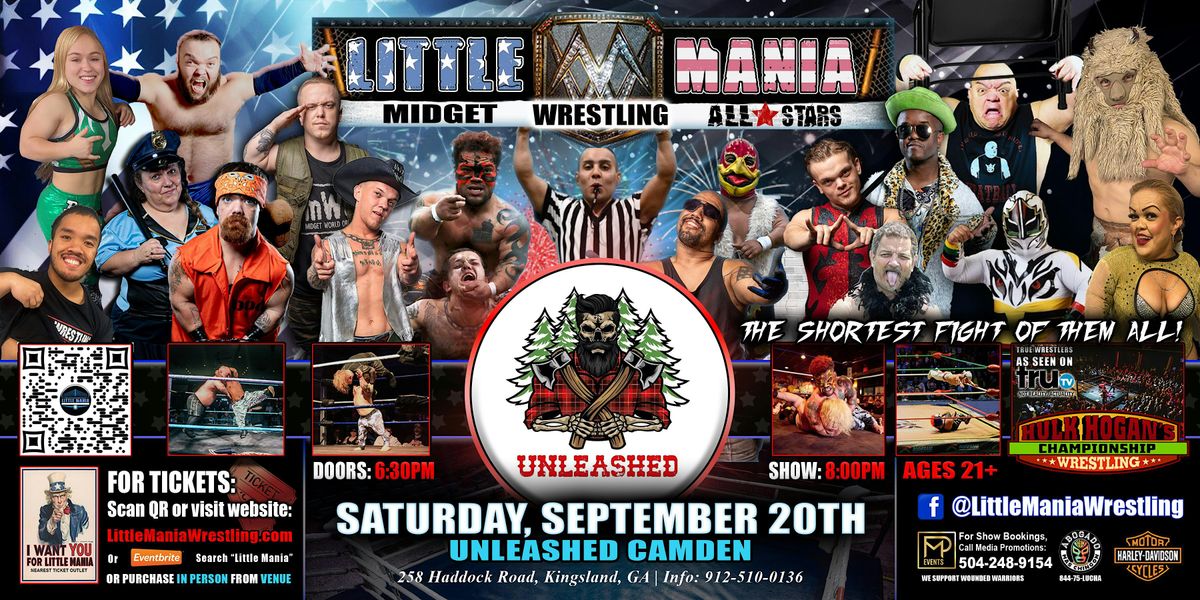 Kingsland, GA - Little Mania Midget Wrestling @Unleashed Camden, 20 September | Event in Kingsland | AllEvents