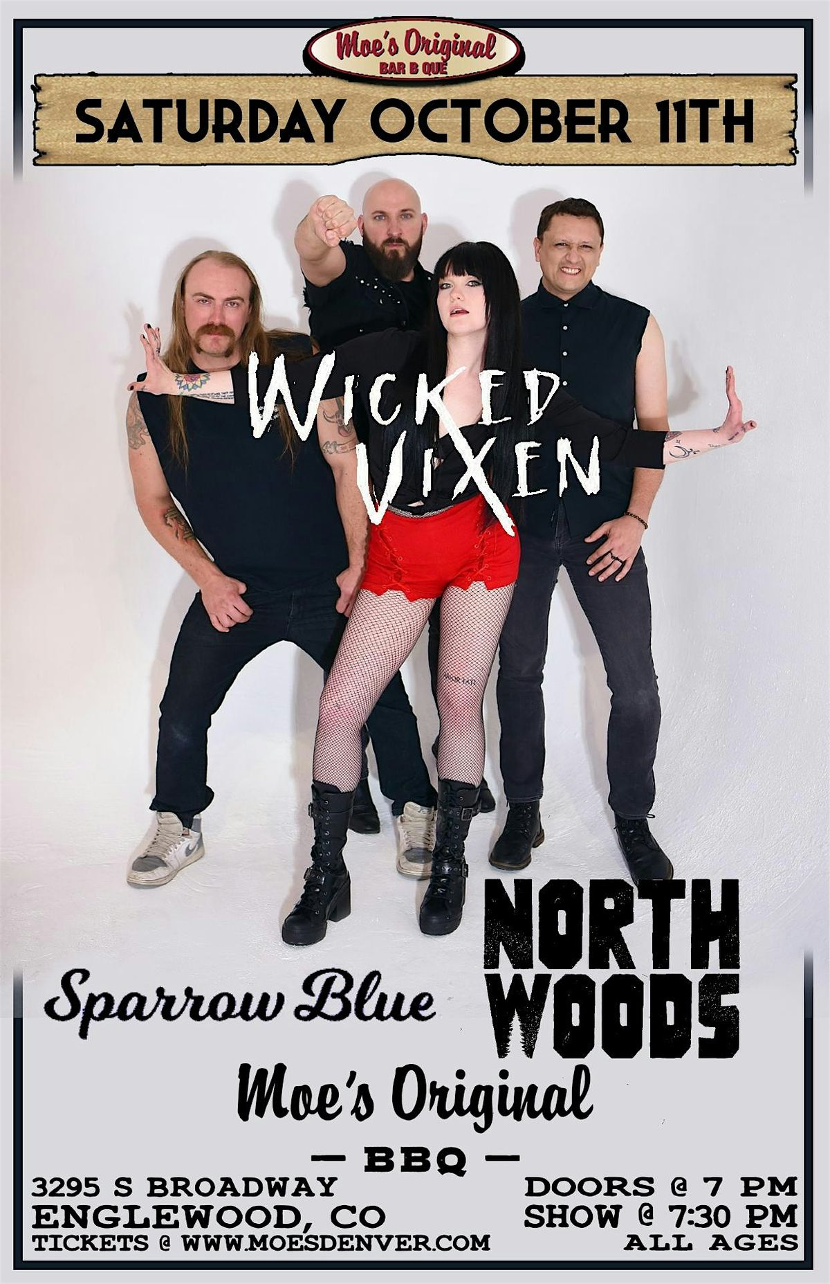 Wicked Vixon w/ Sparrow Blue + Northwoods, 11 October | Event in Englewood | AllEvents