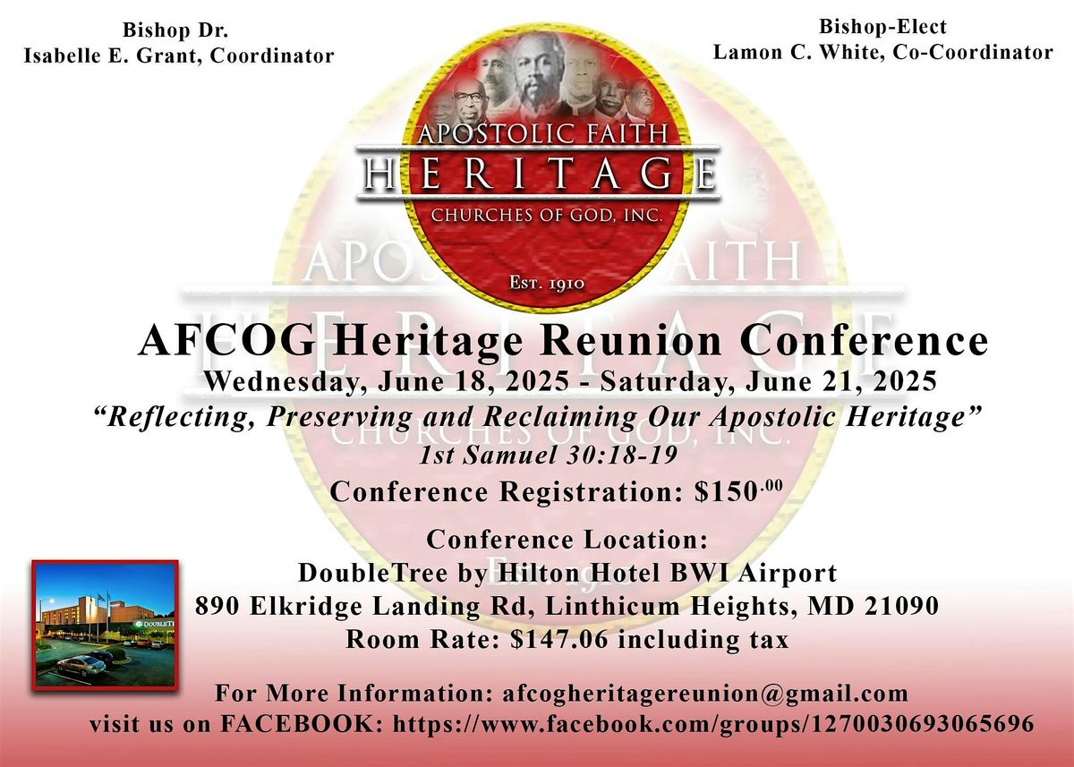 AFCOG Heritage Confrence 2025, 18 June | Event in Linthicum Heights | AllEvents