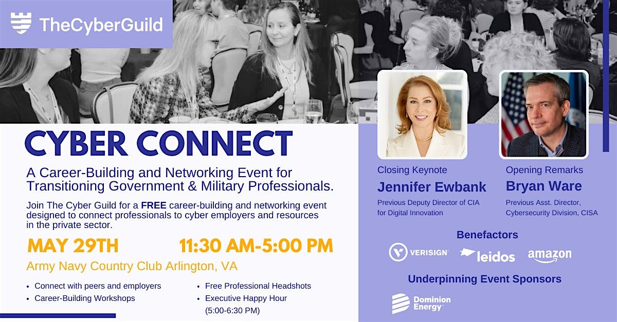 CYBER CONNECT: For Government and Military Personnel in Career Transition, 29 May | Event in Arlington | AllEvents