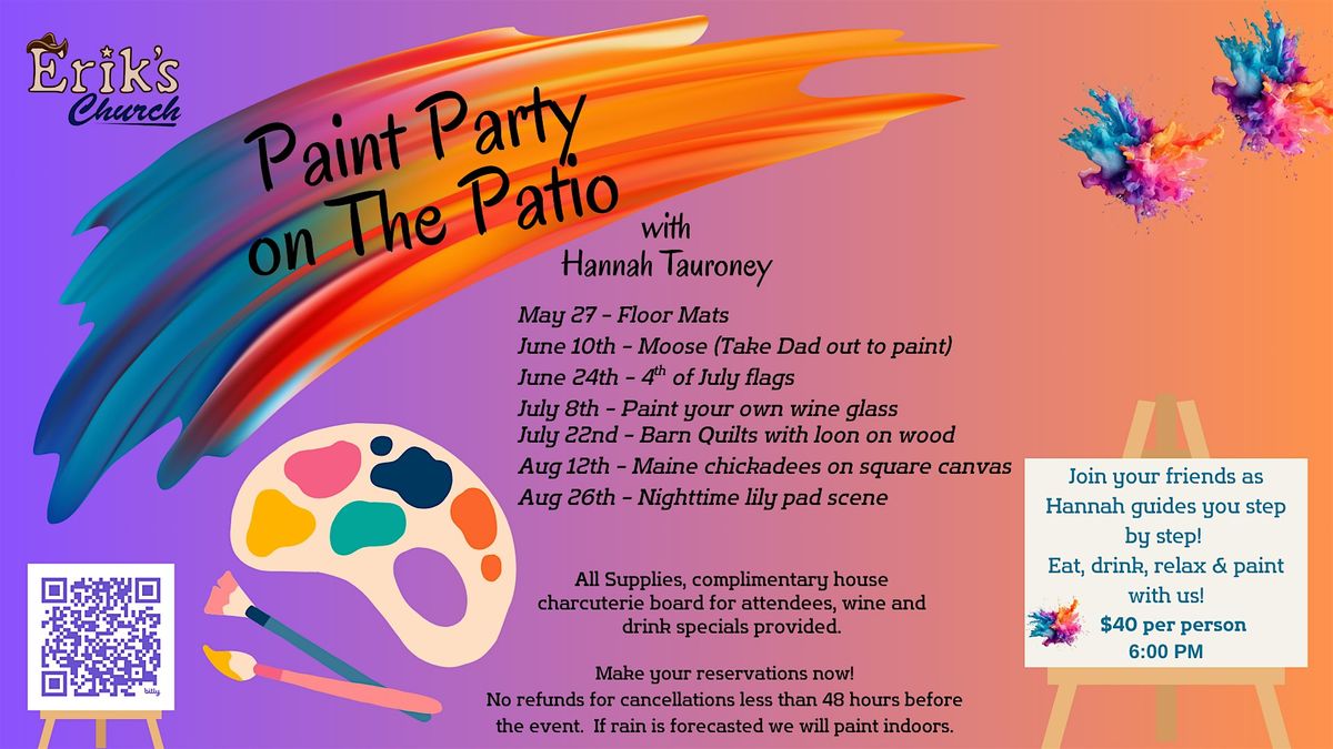 Paint Night with Hannah Tauroney on The Patio, 12 August | Event in Windham | AllEvents