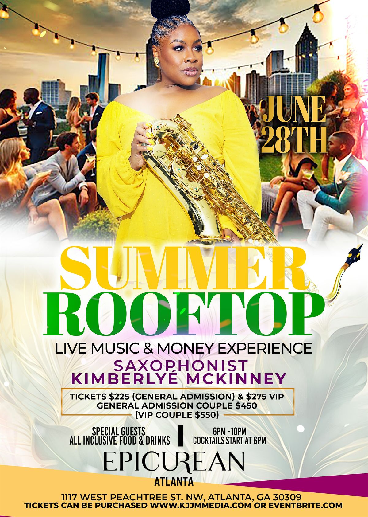 Summer Rooftop: Live Music & Money Experience w/ Saxophonist Kimberlyé, 28 June | Event in Atlanta | AllEvents
