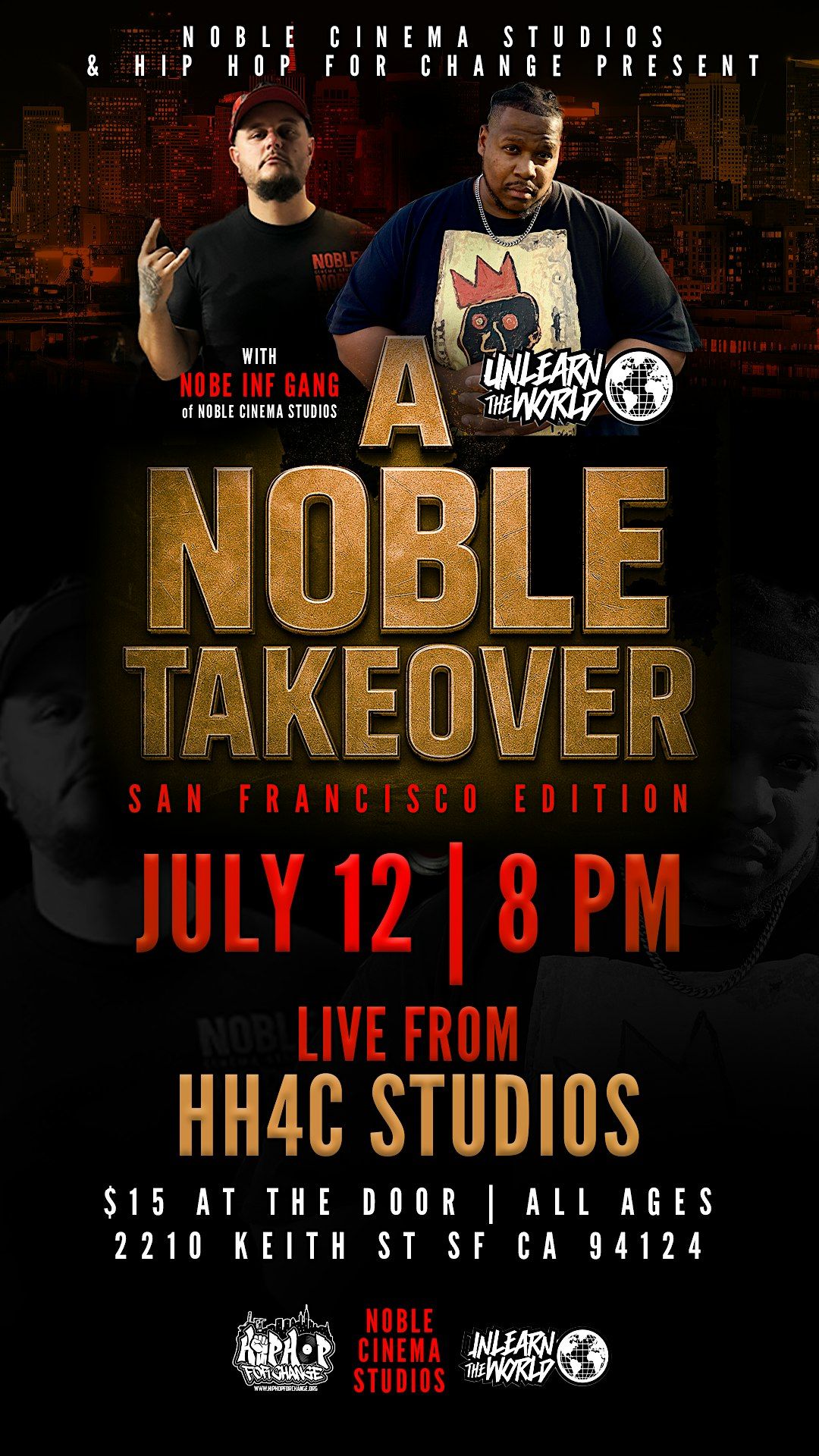 A NOBLE TAKEOVER: SF EDITION w/ Unlearn the World & More!, 12 July | Event in San Francisco | AllEvents