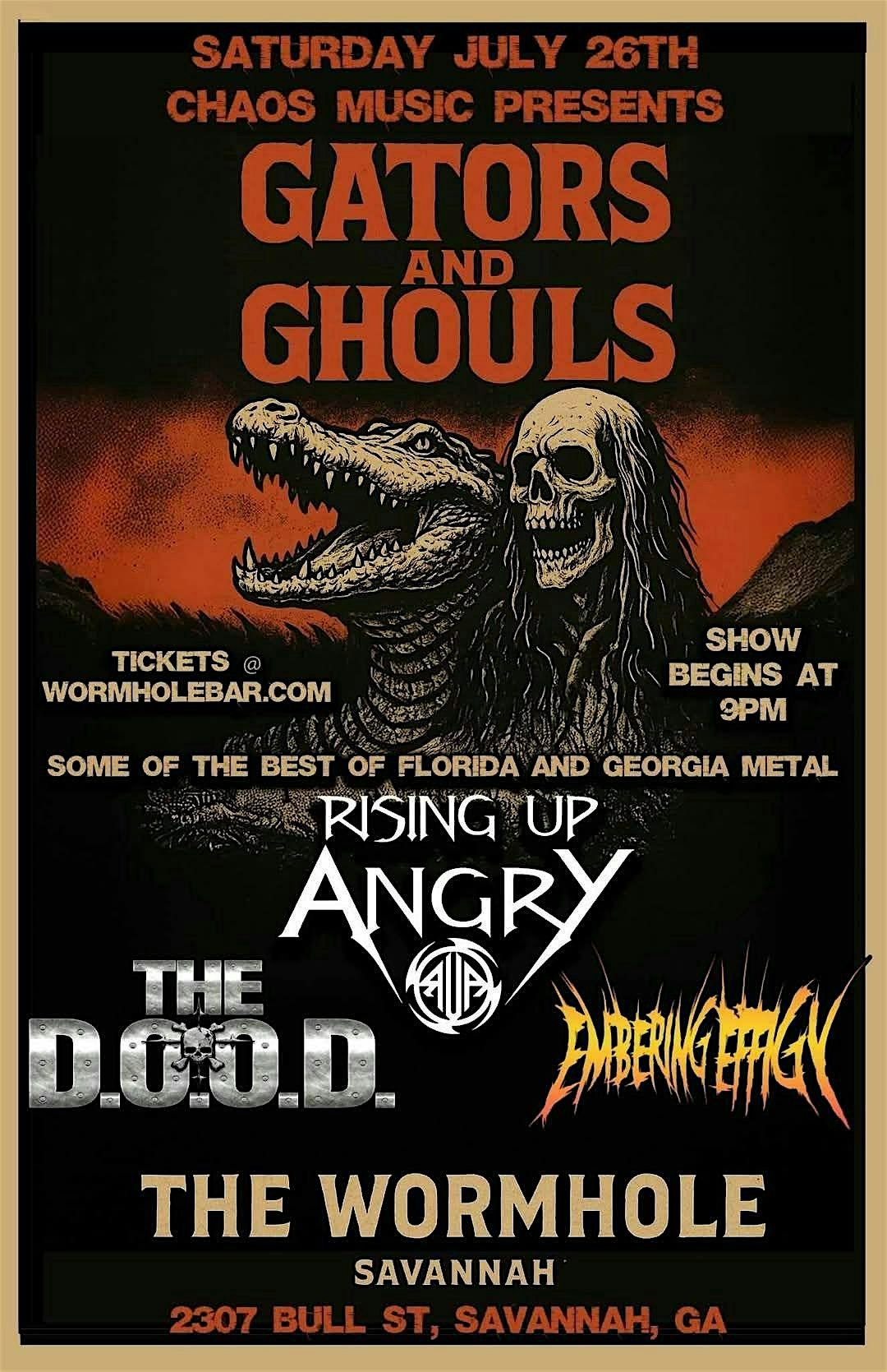 The D.O.O.D Gators and Ghouls, 26 July | Event in Savannah | AllEvents