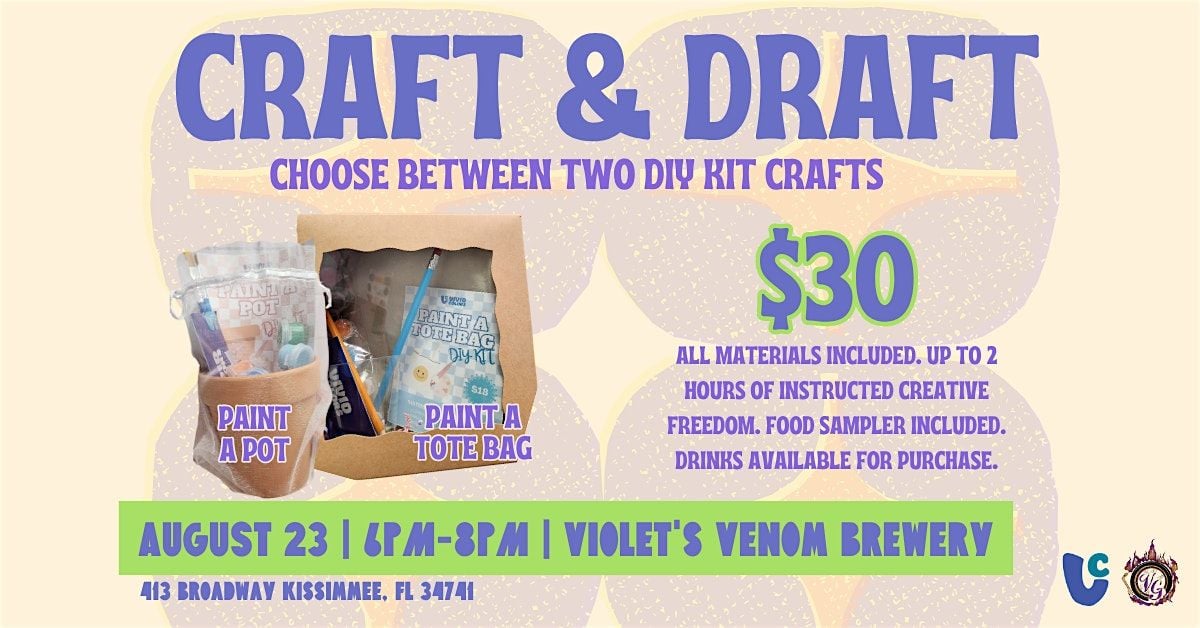 Craft & Draft: DIY + Brews Social Hour, 23 August | Event in Kissimmee | AllEvents