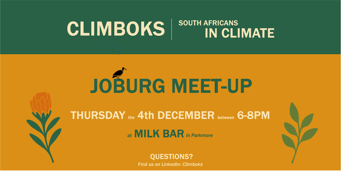 Climboks JHB Drinks  | South Africans in Climate Meet-Up, 4 December | Event in Sandton | AllEvents