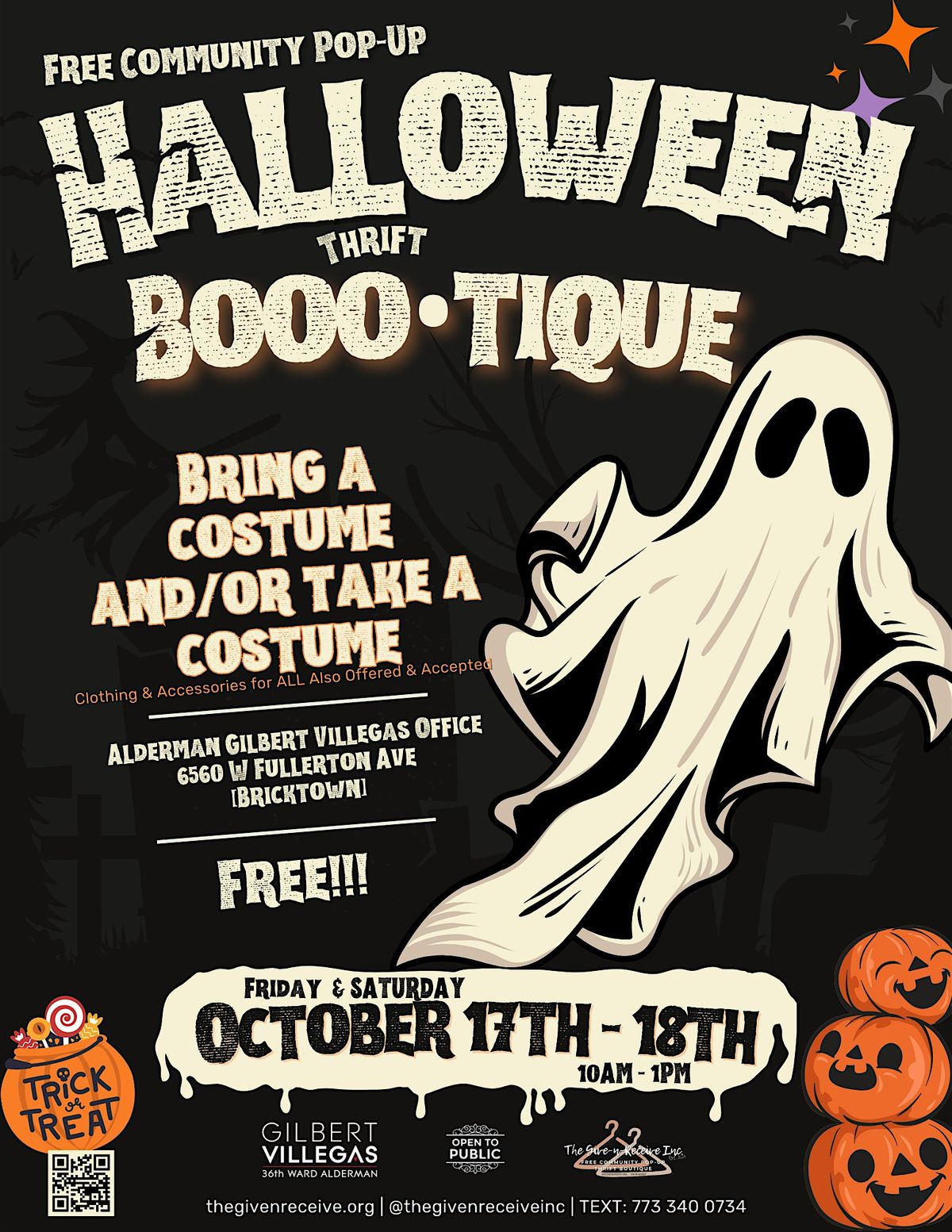 FREE COSTUME,  clothing and accessory Pop-up Thrift BOOO•tique, 17 October | Event in Chicago | AllEvents