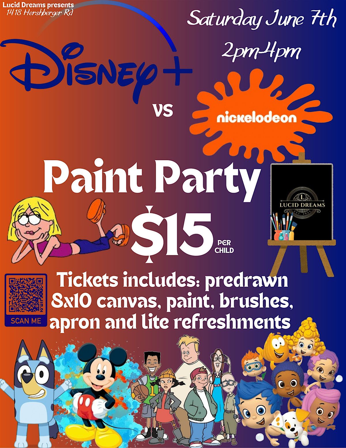 Disney VS Nickelodeon Paint Party, 7 June | Event in Roanoke | AllEvents
