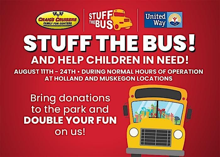 Stuff The Bus at Craig's Cruisers Muskegon & Holland!, 11 August | Event in Norton Shores | AllEvents