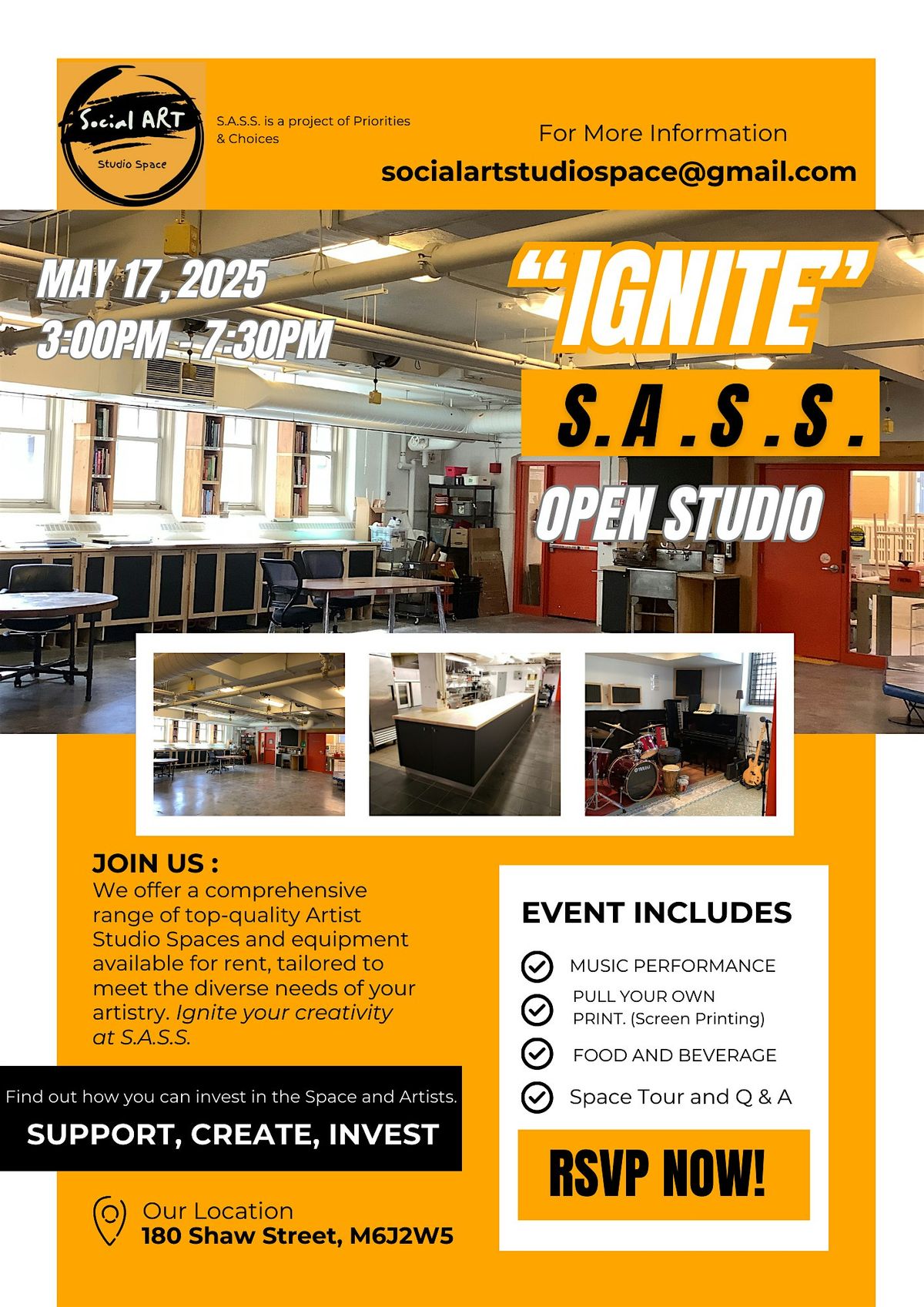 IGNITE - S.A.S.S. - OPEN STUDIO, 17 May | Event in Toronto | AllEvents
