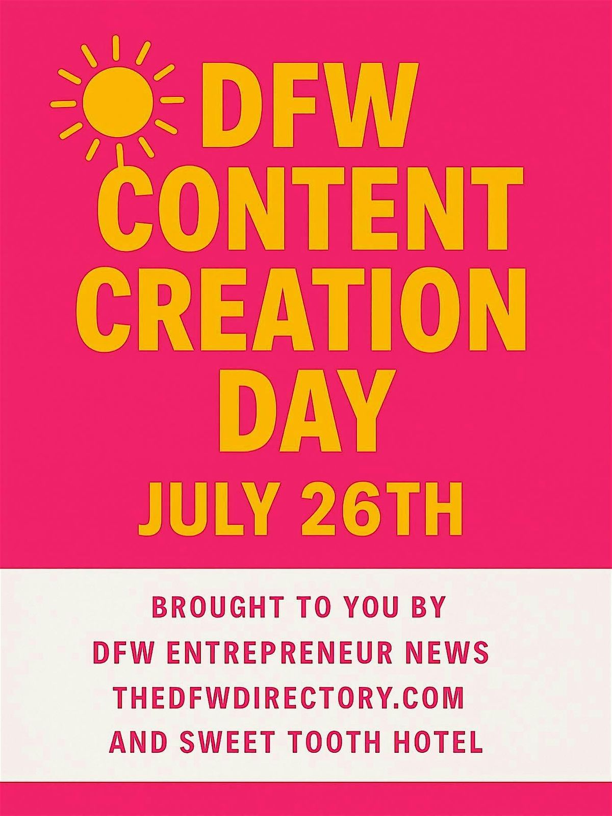 DFW Content Creation Day, 26 July | Event in Dallas | AllEvents