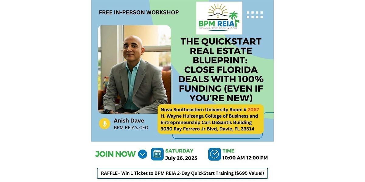The QuickStart Real Estate Blueprint, 26 July | Event in Davie | AllEvents