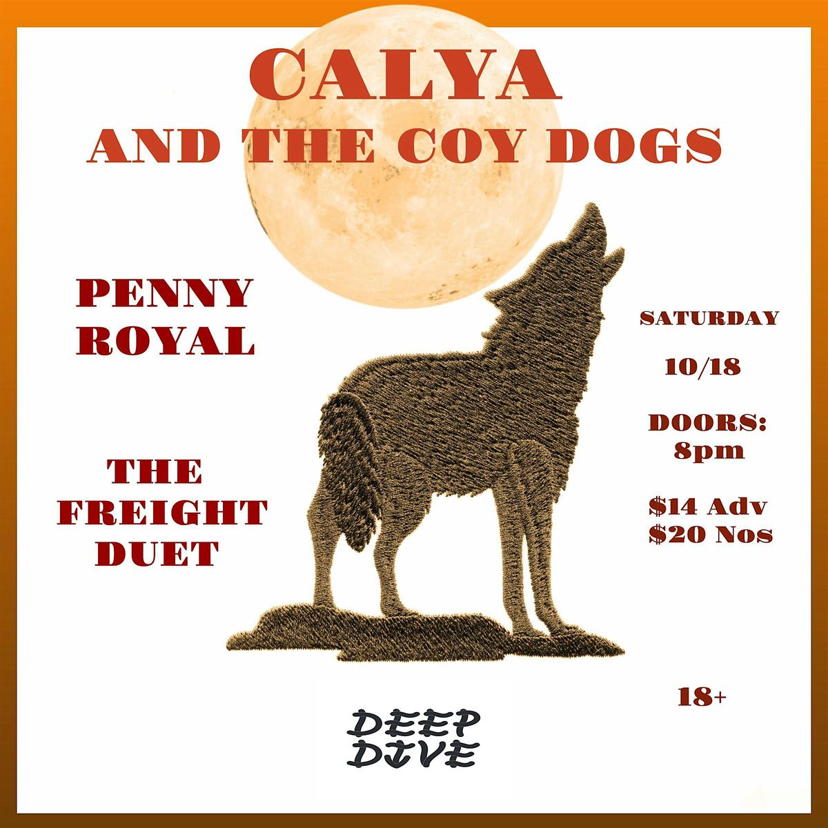 Calya and The Coy Dogs w/ Penny Royal and Freight (Duet), 18 October | Event in Ithaca | AllEvents