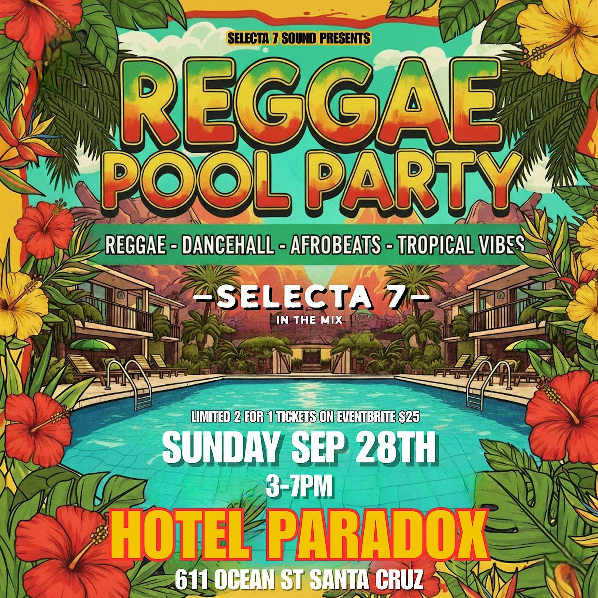 Reggae Pool Party: Sunday, Sept. 28th at Solaire with Selecta 7! - 3-7pm, 28 September | Event in Santa Cruz