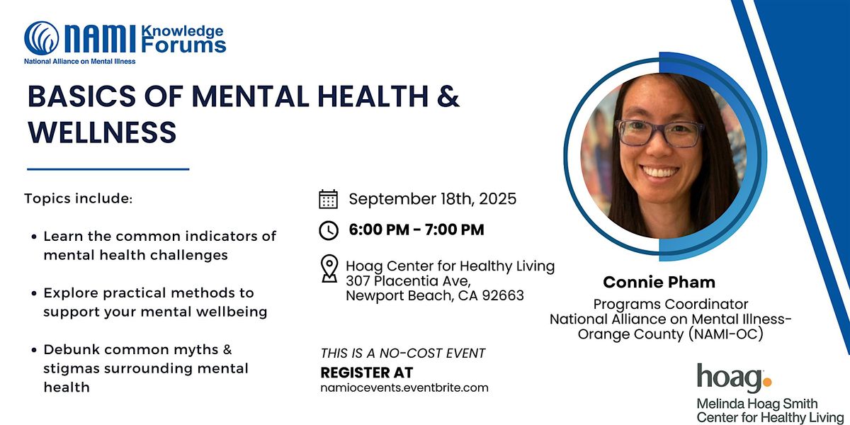 Knowledge Forum: Basics Of Mental Health & Wellness, 18 September | Event in Newport Beach | AllEvents