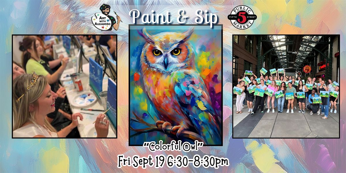 Paint & Sip at 5th St Alley “Colorful Owl”, 19 September | Event in Eugene | AllEvents