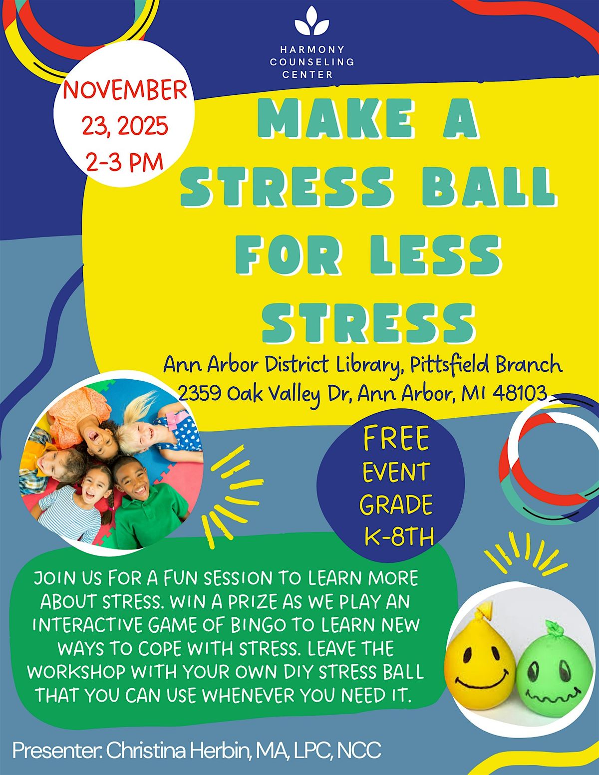 Make a Stress Ball for Less Stress, 23 November | Event in Ann Arbor | AllEvents
