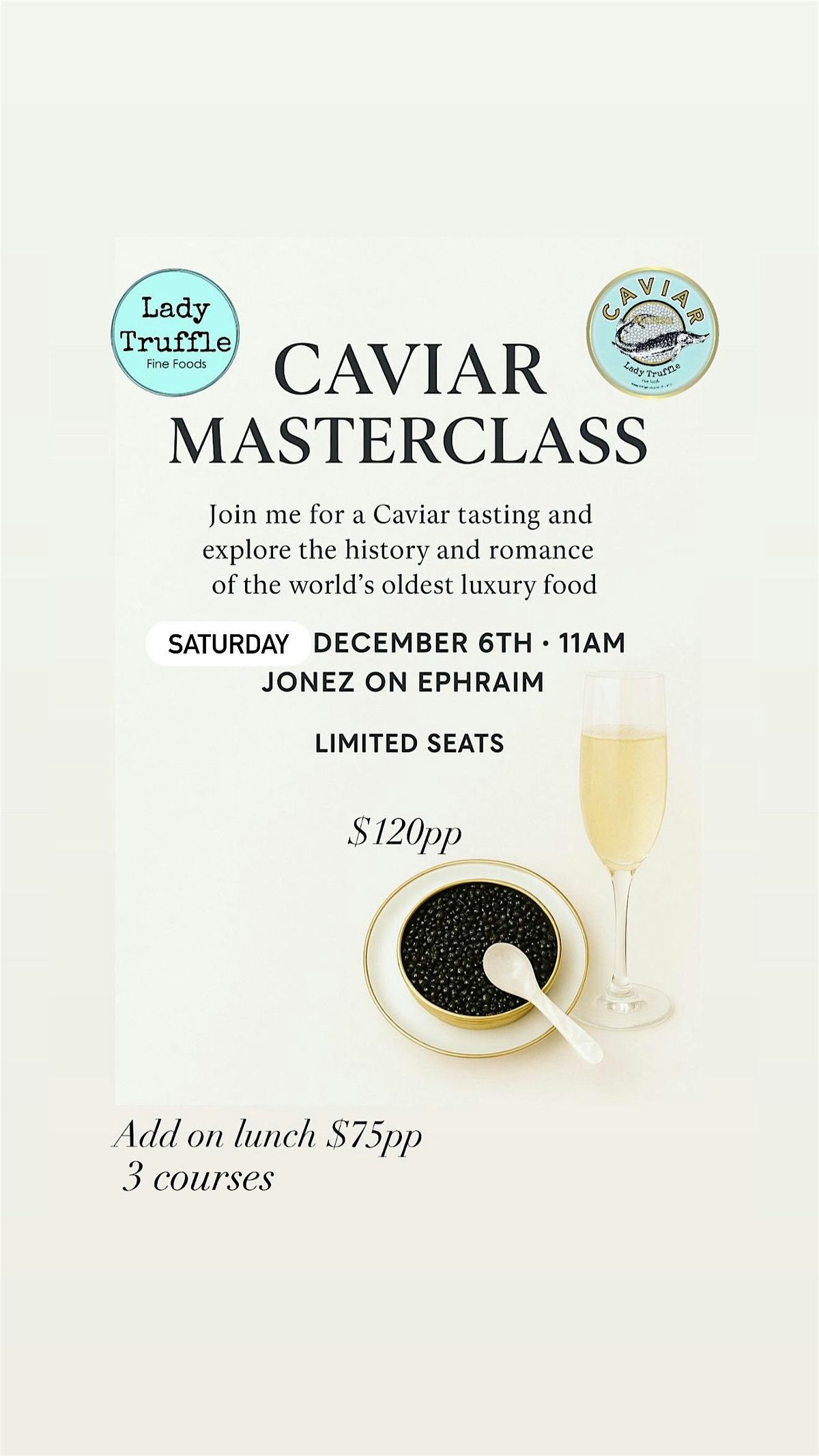 Caviar Tasting and Masterclass, 6 December | Event in Paradise Point | AllEvents