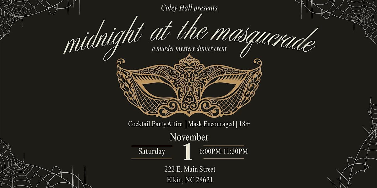 Masquerade M**der Mystery Dinner Party, 1 November | Event in Elkin | AllEvents