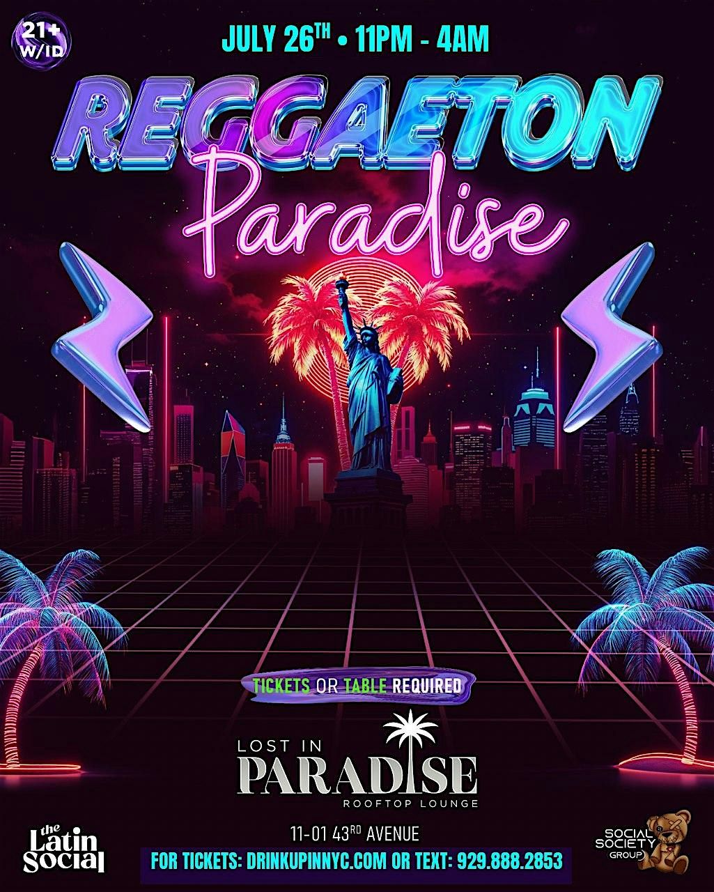 Sat, 7/26: Reggaeton Paradise Rooftop Party - Lost in Paradise L.I.C | Event in Queens | AllEvents