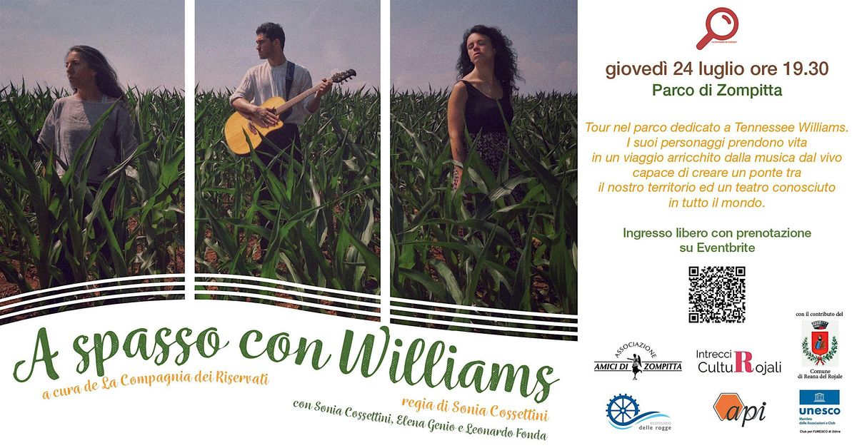 A spasso con Williams, 24 July | Event in Reana del Rojale | AllEvents