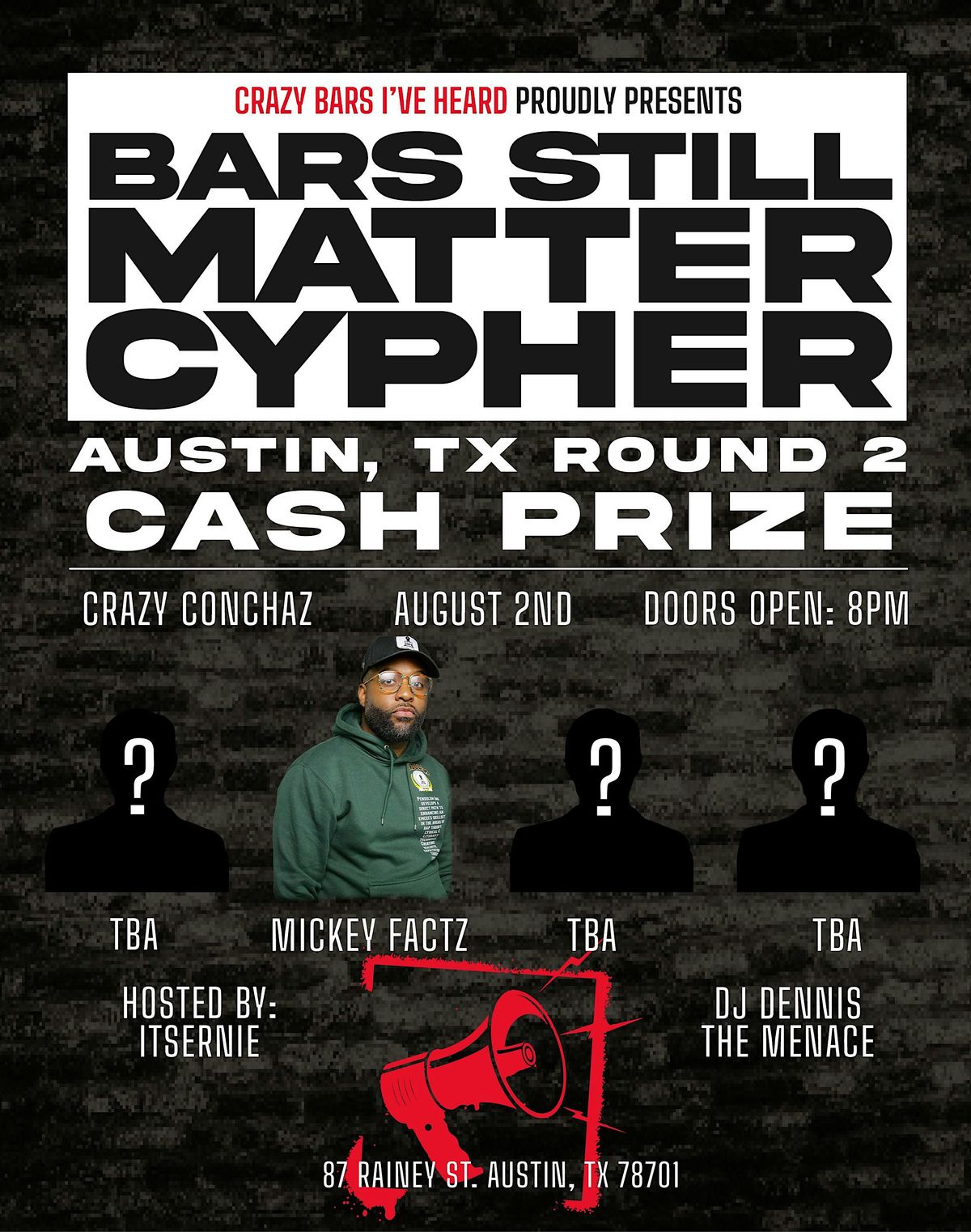 Bars Still Matter Cypher: Austin, TX Round 2, 2 August | Event in Austin | AllEvents