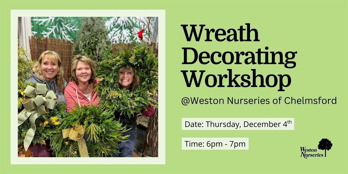 Wreath Decorating Workshop, 4 December | Event in Chelmsford | AllEvents