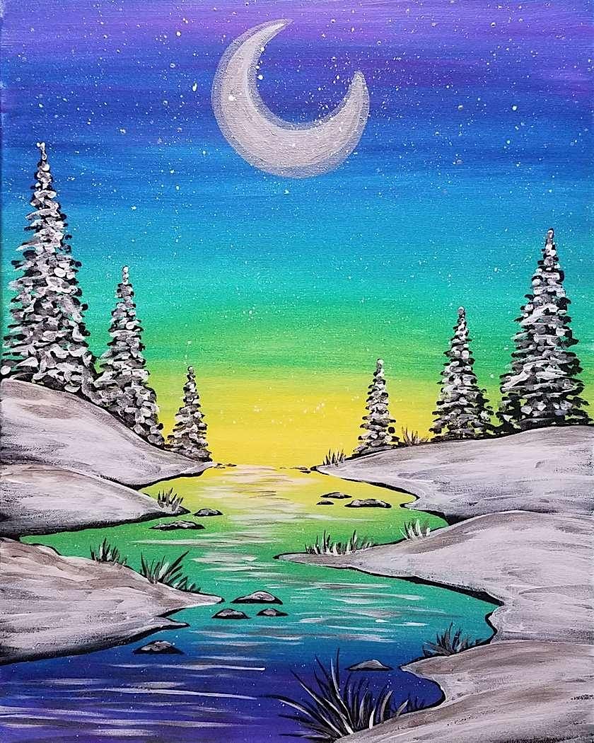 Stress-free Paint Event - Frosty Silver Moon - St. Charles, IL | Event in St. Charles | AllEvents