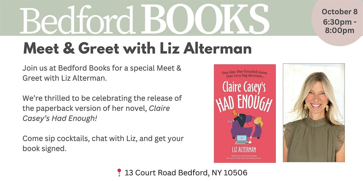 Meet & Greet with Liz Alterman, 8 October | Event in Bedford | AllEvents