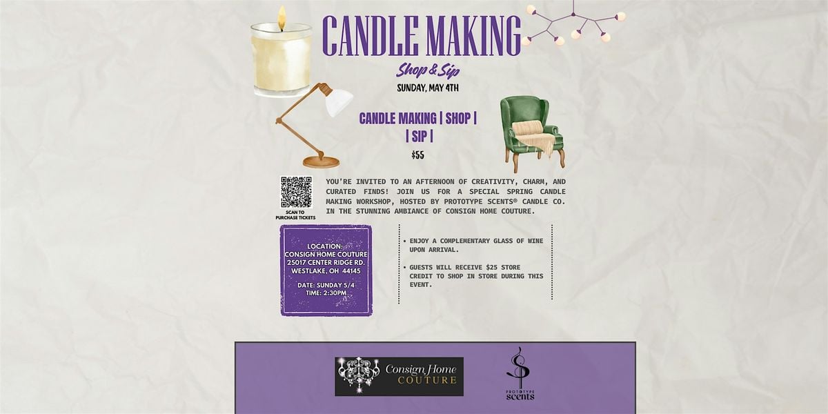 Candle Making, Shop and Sip, 4 May | Event in Westlake | AllEvents