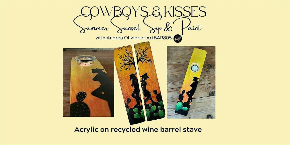 COWBOYS  & sunset KISSES acrylic workshop, 23 August | Event in San Luis Obispo | AllEvents