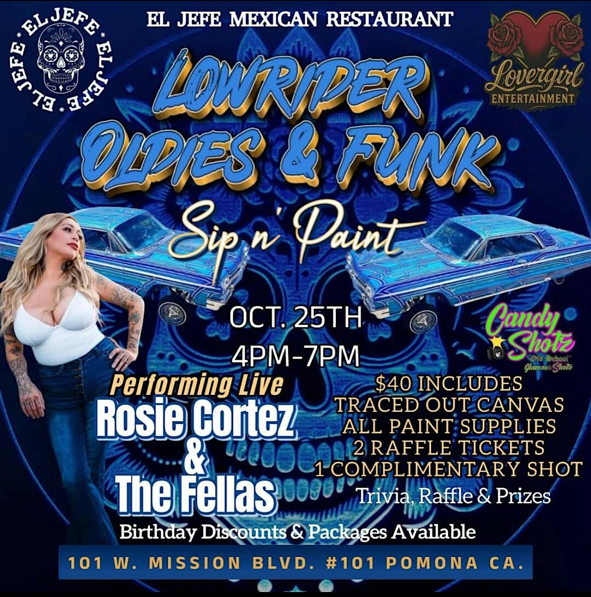 Lowrider sip and paint with Rosie and the Fellas, 25 October | Event in Pomona | AllEvents