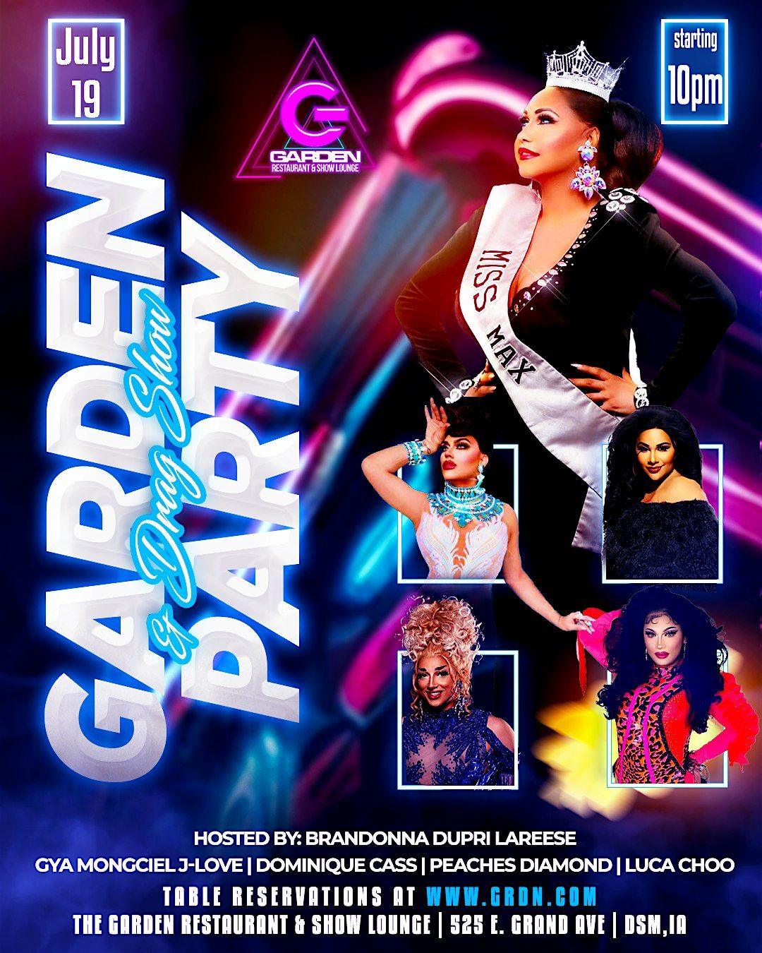 Sat July 19 Drag Show - 10pm Table Reservation, 19 July | Event in Des Moines | AllEvents