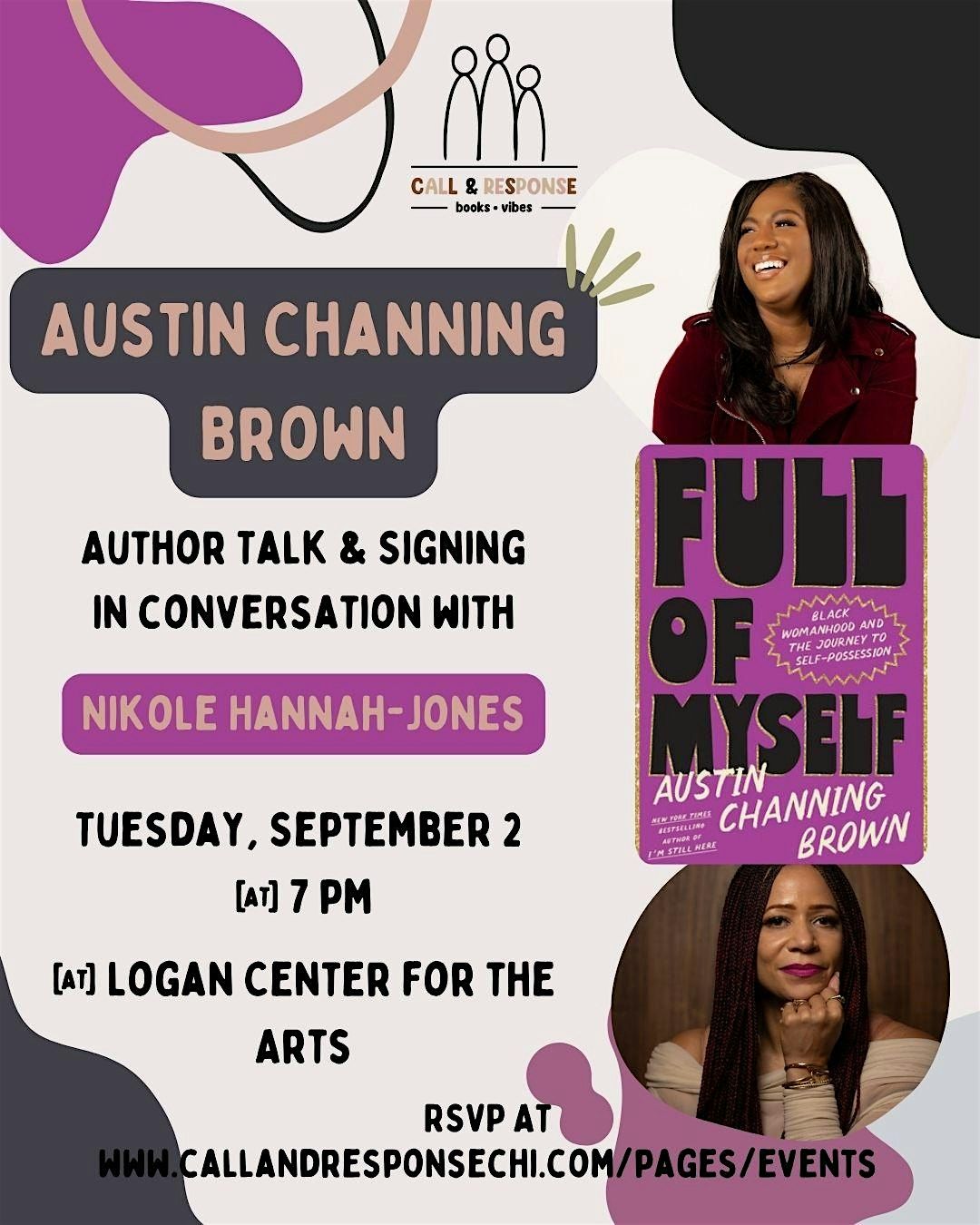 Book Talk: Full of Myself with Austin Channing Brown & Nikole Hannah-Jones, 2 September | Event in Chicago