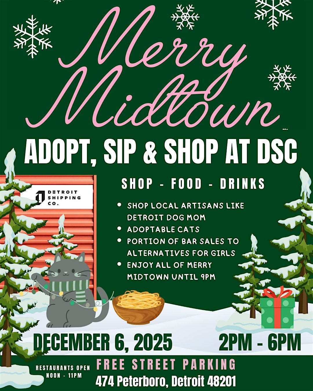 Merry Midtown: Adopt, Sip & Shop at Detroit Shipping Co, 6 December | Event in Detroit | AllEvents