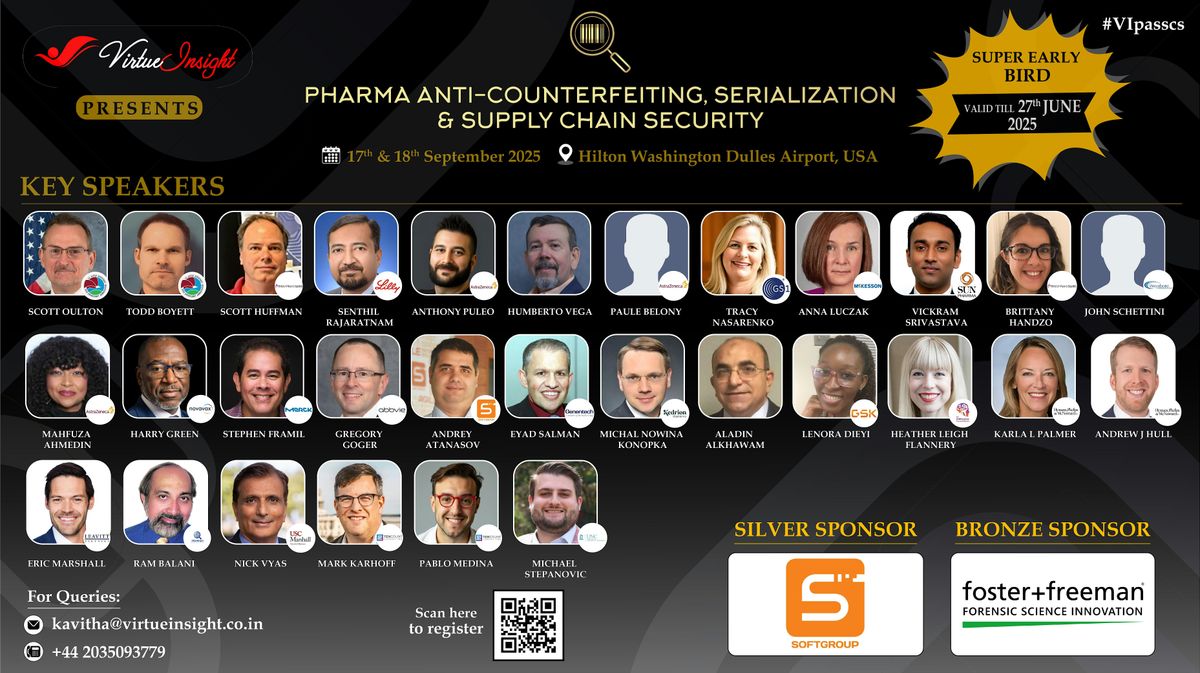 16th Annual Pharma Anti-Counterfeiting, Serialization & Supply Chain 2025, 17 September | Event in Herndon