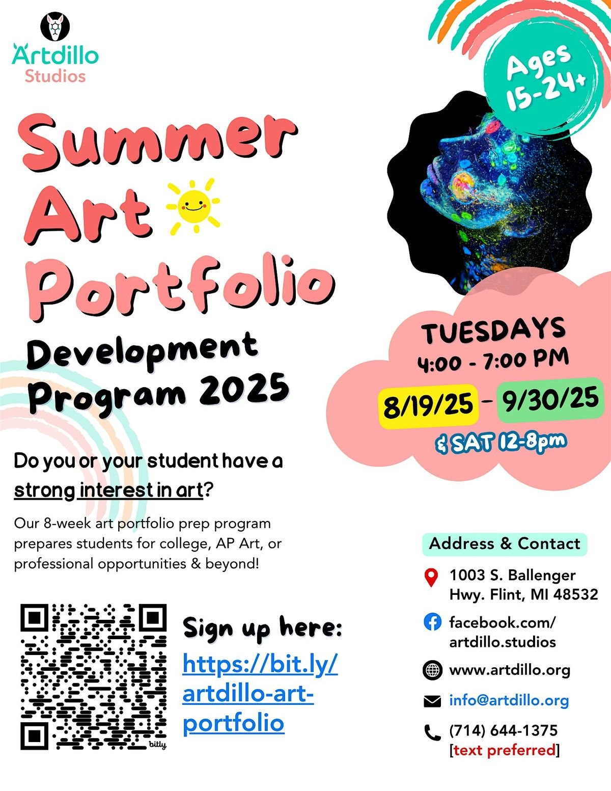 Art Portfolio Development Program Age 15-24+ (Aug. 19 - Sep. 30), 19 August | Event in Flint | AllEvents