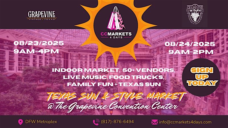 Texas Sun & Style Market @ Grapevine Convention Center, 23 August | Event in Grapevine | AllEvents