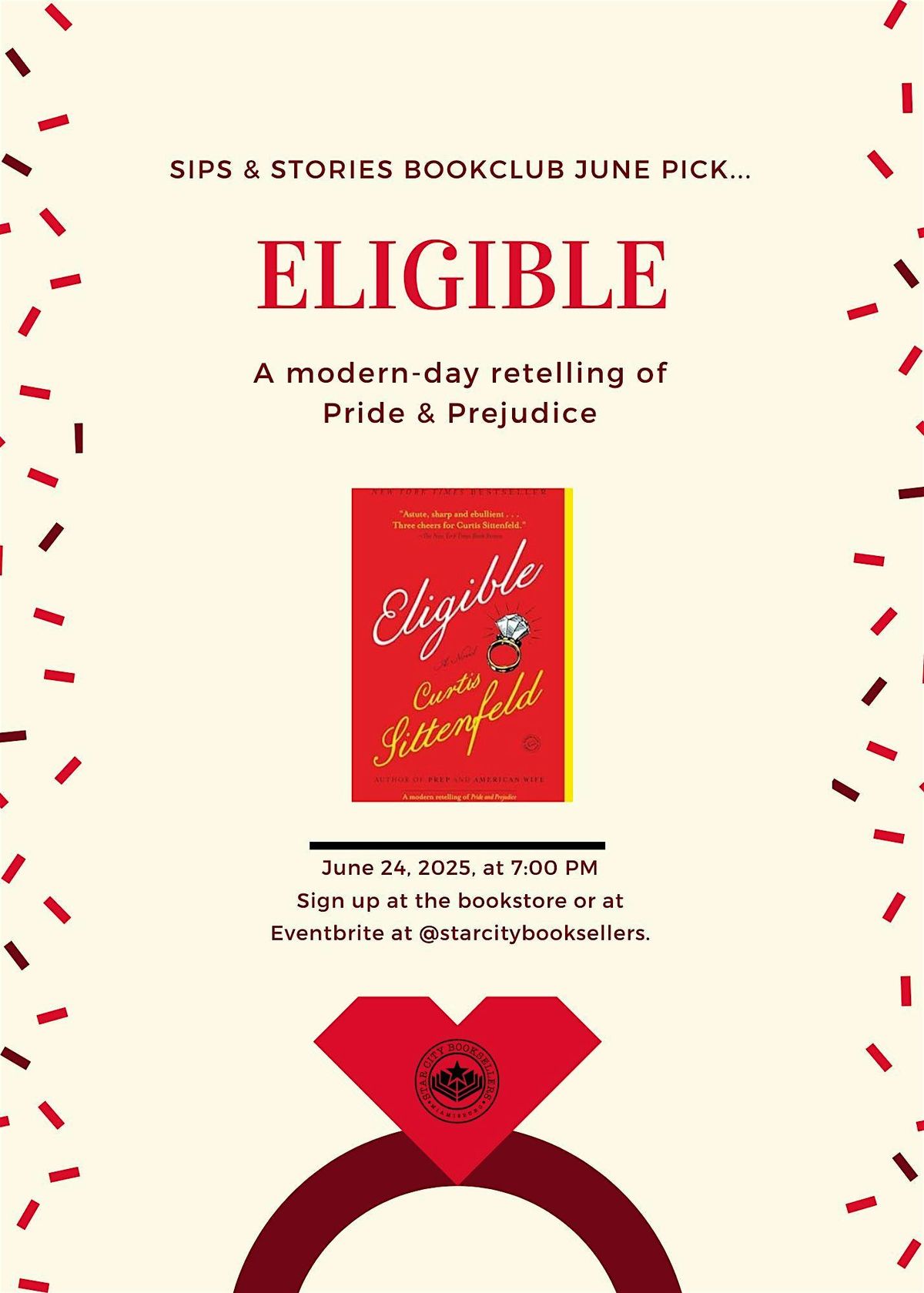 June Sips & Stories-Eligible: A Modern Retelling of Pride & Prejudice | Event in Miamisburg | AllEvents