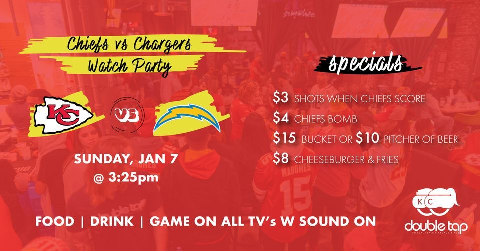 Chiefs vs Chargers Watch Party, DoubleTap KC, Kansas City, January 7
