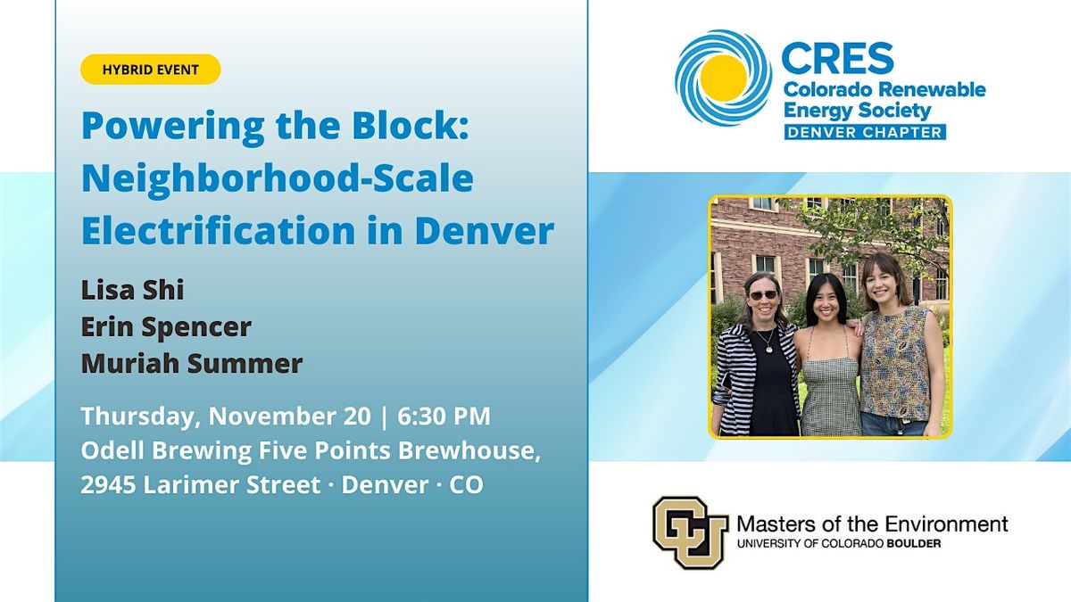 Powering the Block: Neighborhood-Scale Electrification in Denver, 20 November | Event in Denver | AllEvents