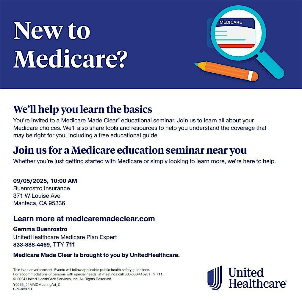 MEDICARE 101, 5 September | Event in Manteca | AllEvents
