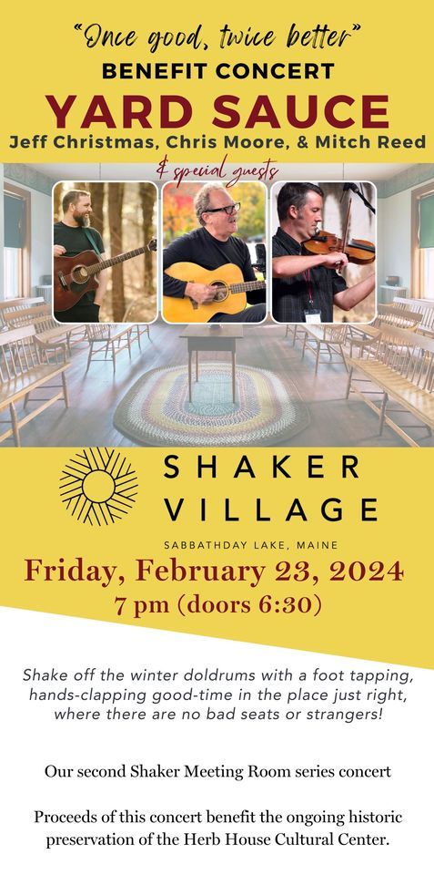 Yard Sauce - Shaker Village Benefit Concert: Jeff Christmas, Chris ...