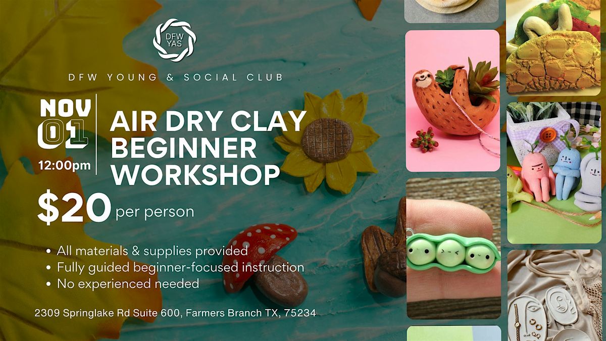Air Dry Clay Beginner Workshop, 1 November | Event in Farmers Branch | AllEvents