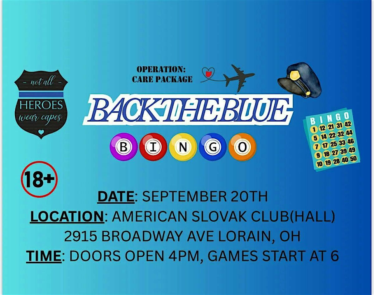BACK THE BLUE BINGO: IN MEMORY OF OFFICER WAGNER LPD, 20 September | Event in Lorain | AllEvents