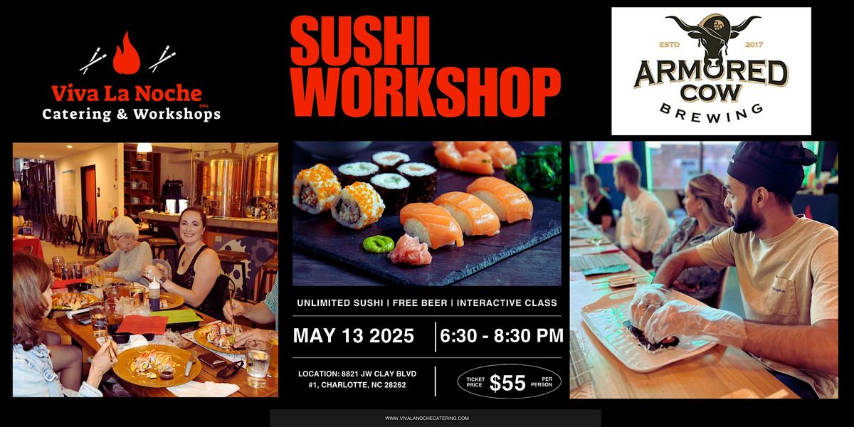Sushi Workshop Armored Cow Brewing, 13 May | Event in Charlotte | AllEvents