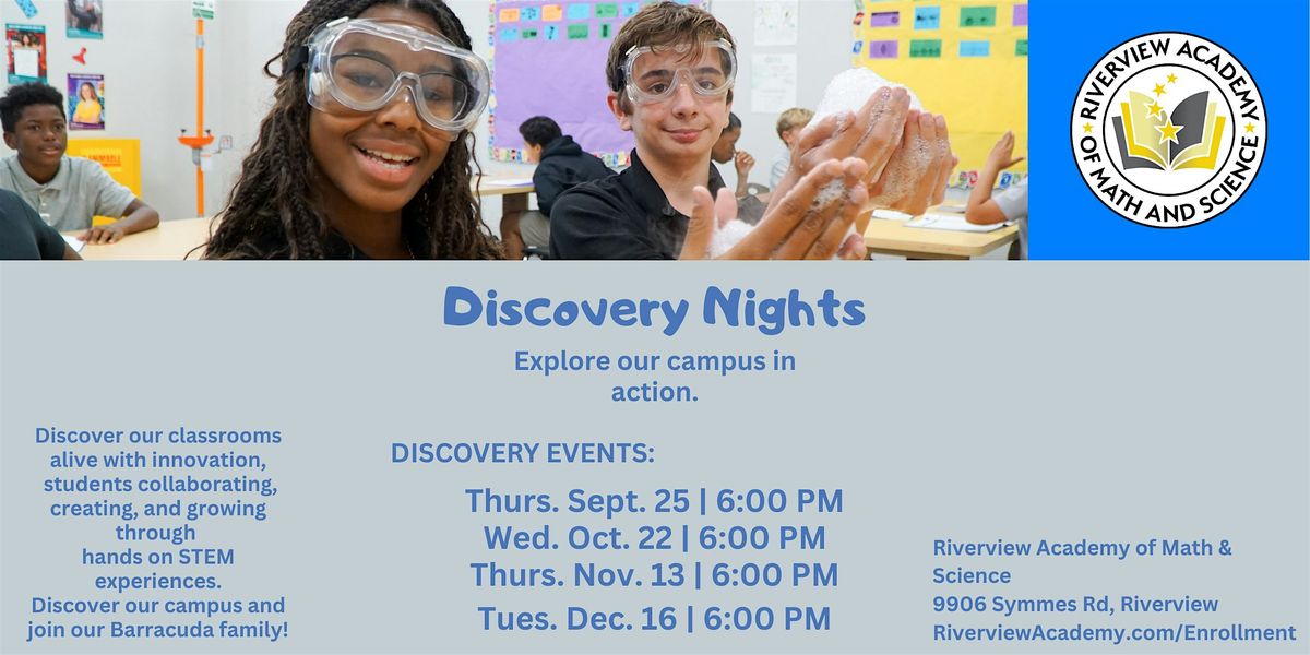 Riverview Academy of Math & Science: Discovery Nights, 25 September | Event in Riverview | AllEvents