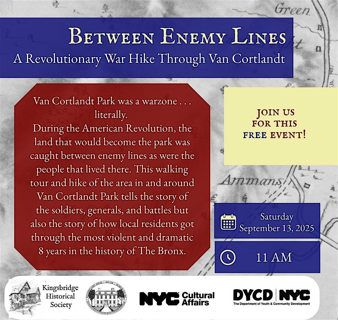 Between Enemy Lines: A Revolutionary War Hike Through Van Cortlandt, 13 September | Event in The Bronx | AllEvents