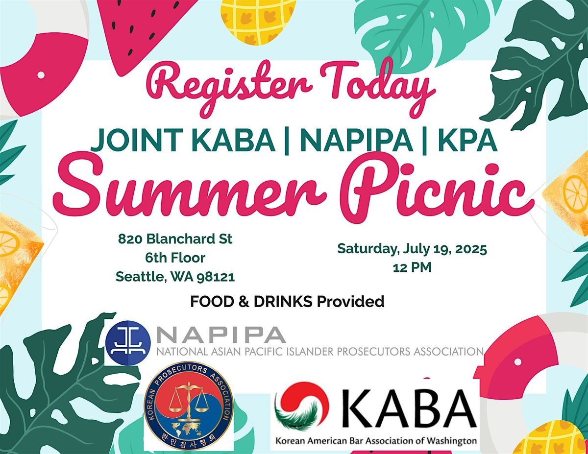 Joint KABA | NAPIPA | KPA Summer Picnic, 19 July | Event in Seattle | AllEvents