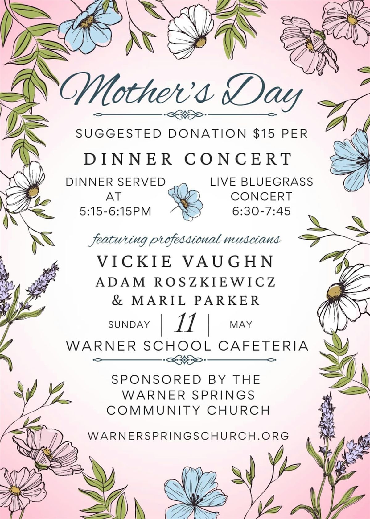 Mother's Day Bluegrass Dinner Concert | Event in Warner Springs | AllEvents